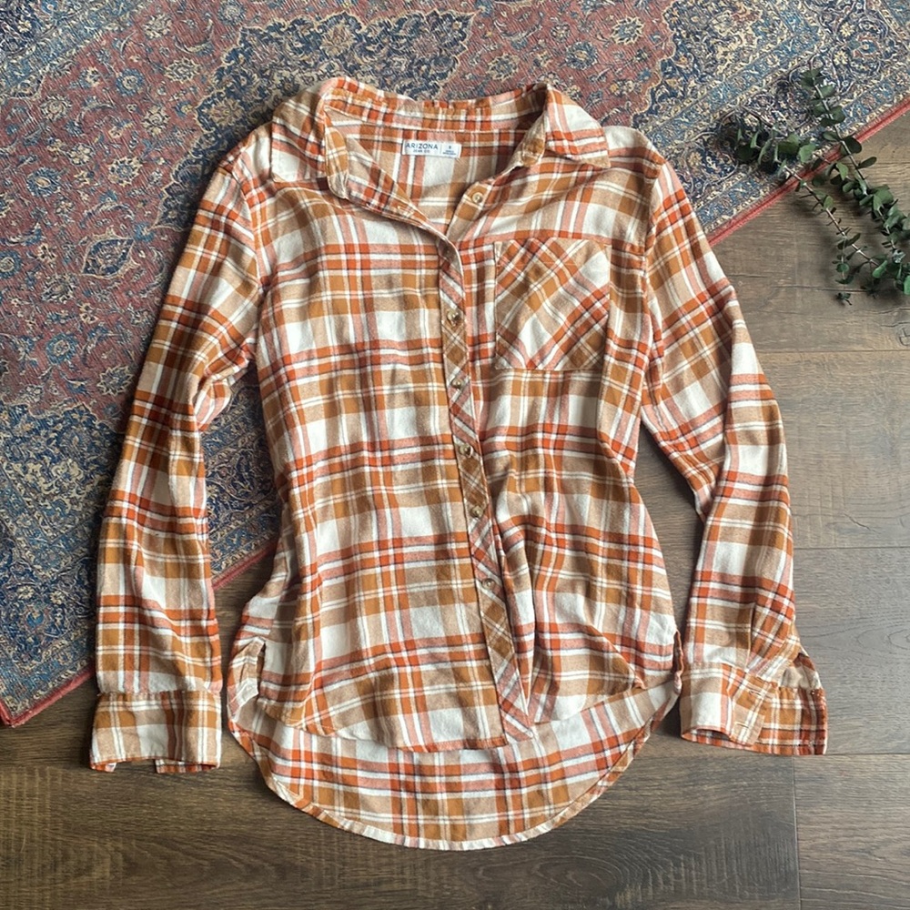 Orange Long Sleeve Flannel – Size Small